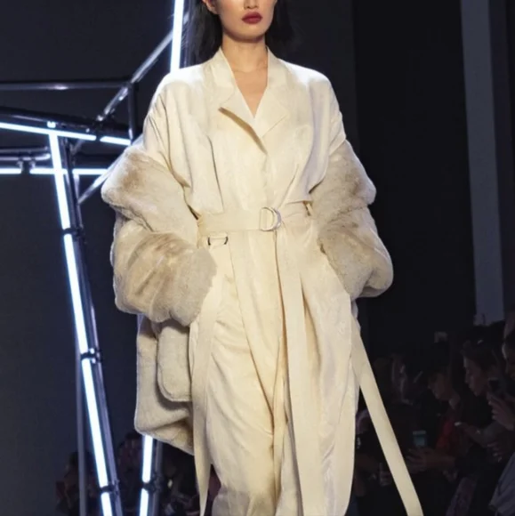 Sally Lapointe Snake Belted Trench Dress Lightweight Jacket - Picture 3 of 11